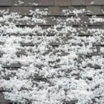 Hail on the roof can cause damage